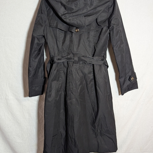 London Fog Hooded Trench Coat, Black, Size Small - Picture 6 of 11